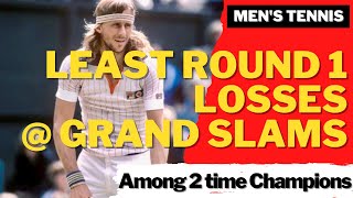 LEAST ROUND 1 LOSSES AT GRAND SLAM | Men's Tennis | Novak Djokovic, Rafael Nadal, Björn Borg ?