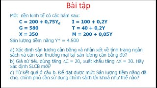 0063 (Part 2) Macro- Bài tập -Tổng cung, Tổng Cầu , Chính sách Tài Khóa (Chương trình BGD)