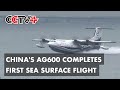 China-developed AG600 Amphibious Aircraft Succeeds in First Flight over Sea