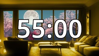 55 Minutes Timer with Music | Cherry Blossom Timer