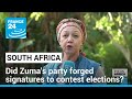 South African police investigate if Zuma's party forged signatures to contest elections