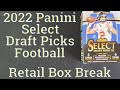 [4K] 2022 Panini Select Draft Picks Football Retail Blaster Box Break A Detailed Look!