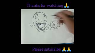 Turn ' VENOM ' into venom drawing | venom drawing | word drawing #shorts