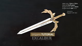 엑스칼리버 검  Excalibur sword origami designed by Nguyen Linh Son