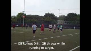 QB Rollout Drill - QB throws while running to target.wmv