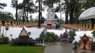 บ่าวต่ายพาเลาะชมบรรยากาศวัดหอไตรปิฎกมื้ฝนตกรินอากาศชุ่มชื่นเย็นสบาย