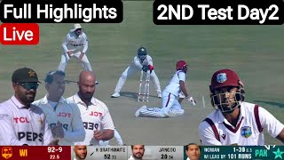 Pakistan vs West Indies 2ND Test Day2 Full Highlights, Pak vs WI 2ND Test Full Match Highlights