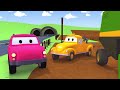 Tom the Tow Truck's Car Wash and Matt the Police Car  Truck cartoons for kids