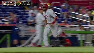 PHI@MIA: Ruf opens scoring with sacrifice fly