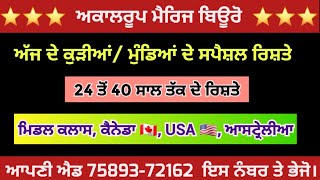 🔥 ਕੁੜੀਆਂ ਅਤੇ ਮੁੰਡਿਆਂ ਦੇ  Hi-Fi ਰਿਸ਼ਤੇ 🩵 10 January 2025 ⭐️ USA, AUSTRALIA 🇦🇺,  CANADA 🇨🇦 PR