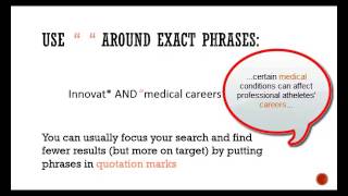Search Tips: Boolean searching, wildcards, and more
