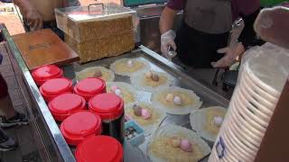 鶯歌麻雀花生捲冰淇淋 台灣街頭美食 鶯歌老街 Peanut roll of ice cream - Ying Ge - Taiwanese street Food