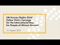 HC’s message on the International Day for People of African Descent 2025