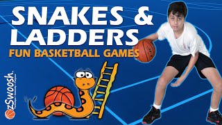Fun BASKETBALL Drills for Kids - Snakes 🐍 and Ladders 🧗 (Youth 🏀 Skills Game)