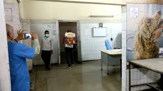 NDMC staff sanitizing the office premises in New Delhi area