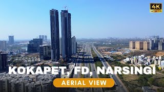 Exploring Aerial View of Kokapet, Narsingi and Financial District || West Hyderabad Developments