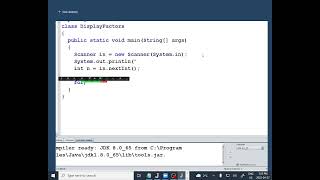 ICS3U - Java, Loops, Problems Solving, Java Visualizer, Display Factors