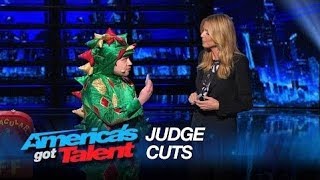 Piff the Magic Dragon: Comedic Magician Kisses Heidi Klum - America's Got Talent 2015