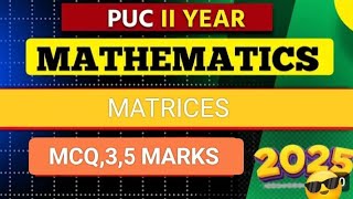 MATRICES (1,3,5) for karnataka board exam