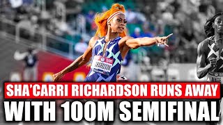 Sha'Carri Richardson Runs away with 100m Semifinal at Olympic Trials