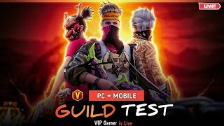 FREE FIRE LIVE 😱 WITH VIP Gamer ☠️ GUILD TEST LIVE #freefirelive #freefire #vipgamer