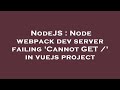 NodeJS : Node webpack dev server failing 'Cannot GET /' in vuejs project