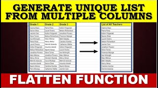 How to Generate a UNIQUE List from Many Columns Using FLATTEN in Google Sheets