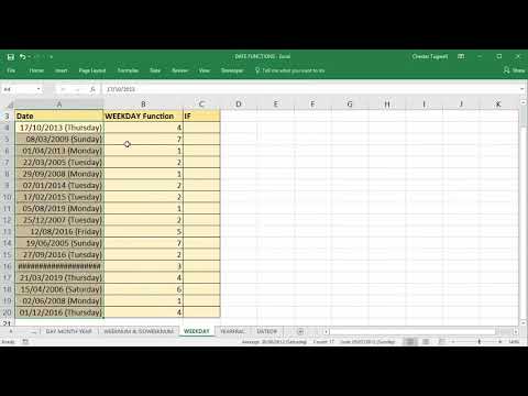 Use Excel to Convert Date to Day of Week Using WEEKDAY