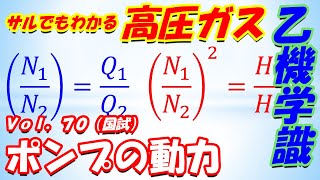 【高圧ガス製造保安責任者】乙種機械70. ポンプの動力（国試）