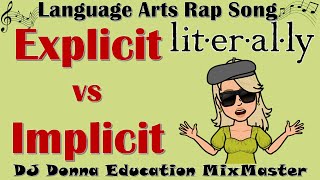 Reading Thinking Skills Rap Song #113 Explicit versus Implicit