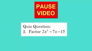 Factoring Trinomials 20111119