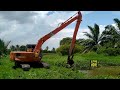 EXCAVATOR LONG ARM HITACHI EX120-5 KOREK POKOK KEMELING MENUTUPI SUNGAI