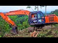 Melibas Hutan Lebat (Land Clearing) dengan Excavator Besar Untuk Buka Lahan Sawit Baru