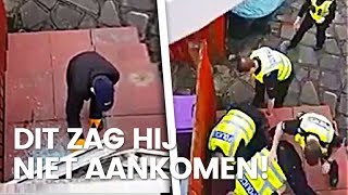 Betrapt! Inbreker krijgt harde klappen