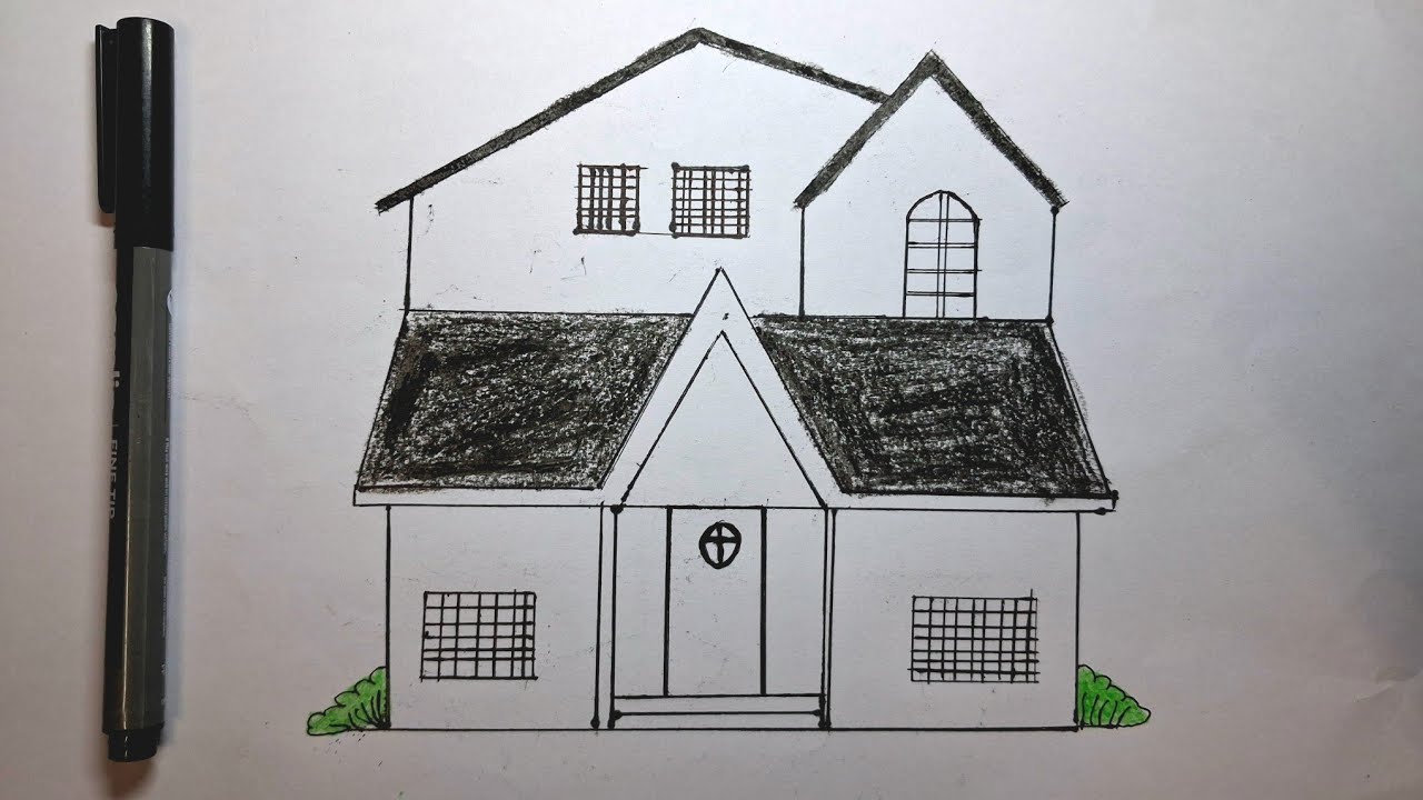Beautiful House Drawing Youtube