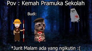 Pov : Kemah Pramuka Sabtu Minggu | meme kucing 🤣 47