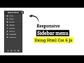 Responsive Sidebar Menu Using HTML, CSS & JavaScript | Smooth Slide Menu | By Mayancoders