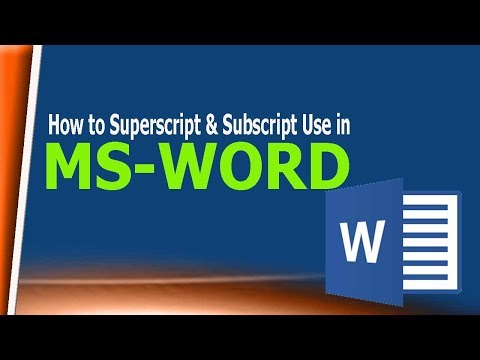 How to Superscript and Subscript in MS Word