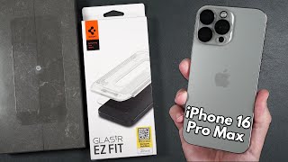 iPhone 16 Pro Max SPIGEN Glastr EZ Fit Screen Protector -  Drop & Scratch TESTED