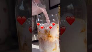 Sweetheart latte❤️☕️ #latte #coffee #asmrsounds#coffeerecipe#icedlatte#icedcoffee#asmr#valentinesday