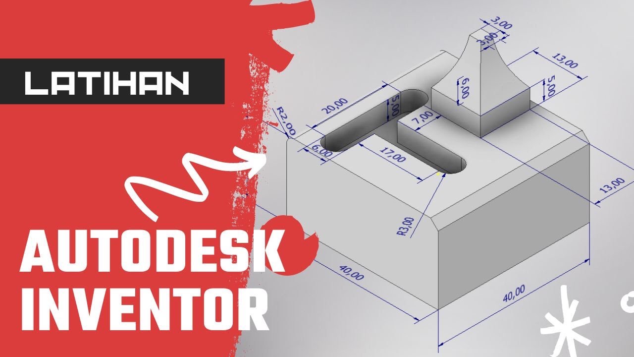 Latihan Menggambar 3d Cad Menggunakan Autodesk Inventor Youtube