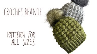 EASY CROCHET BEANIE FREE pattern - Perfect for WINTER!