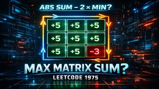 LeetCode 1975 Explained | Maximum Matrix Sum | Greedy Insight + Java Solution