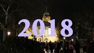 New Year 2018 in 4K - Fireworks in Snowy City Finland Lahti