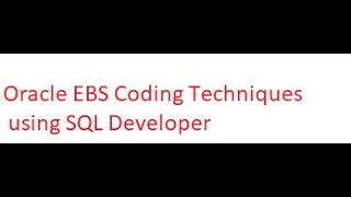 Oracle EBS Coding Techniques :Formatting in SQL Developer