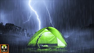 Heavy Rain On Tent and Thunderstorm Noises with Thunder and Lightning Sound Effects | 12 Hours