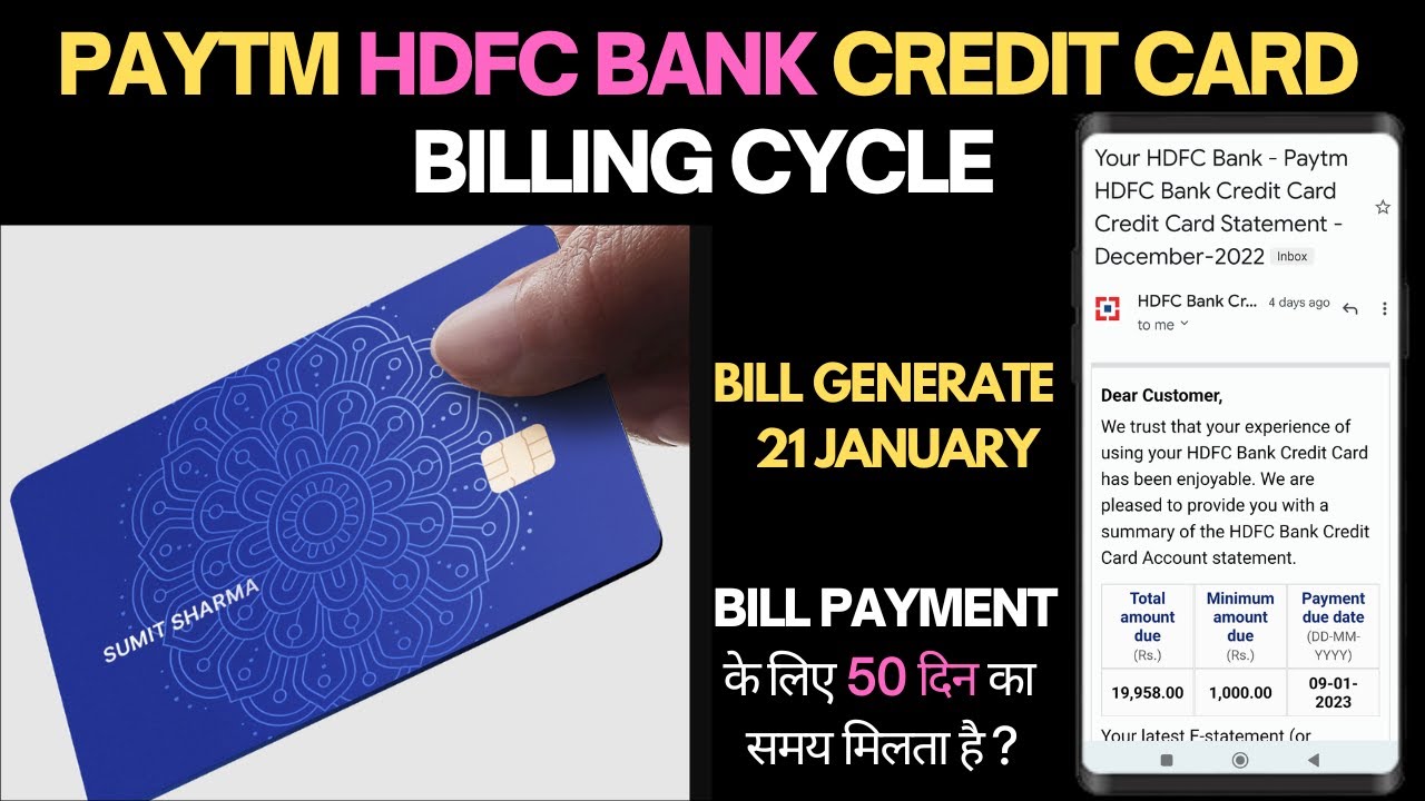 Paytm HDFC Bank Credit Card Billing Cycle Date | HDFC Credit Card Ka ...