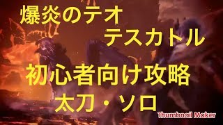 (MHW)初心者向け爆炎のテオ・テスカトル攻略　太刀・ソロ