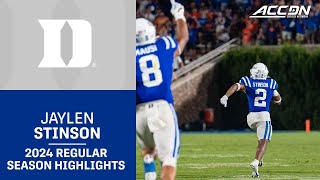 Jaylen Stinson 2024 Regular Season Highlights | Duke Safety