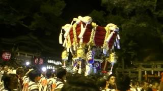 平成27年10月25日石切秋季大祭植附太鼓台宮入(夜)